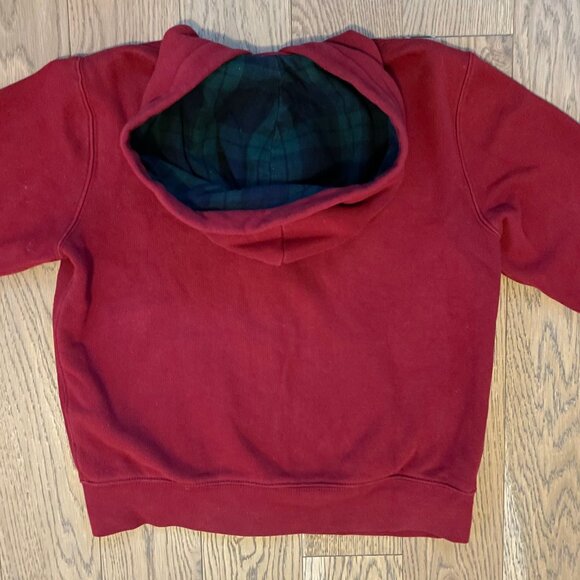 Polo Ralph Lauren Big Boys' Fleece Full-Zip Hoodie with plaid interior hood - Picture 3 of 3